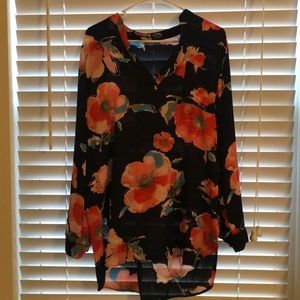Floral chiffon tunic